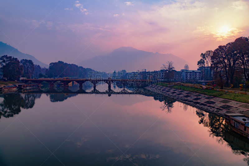 河流,宁静,风景,斯利那加,查谟和克什米尔,牧羊河谷,水道,水,天空,休闲活动