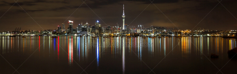 夜晚,奥克兰,水,天空,天空塔,城市扩张,曙暮光,夏天,滨水,都市风景