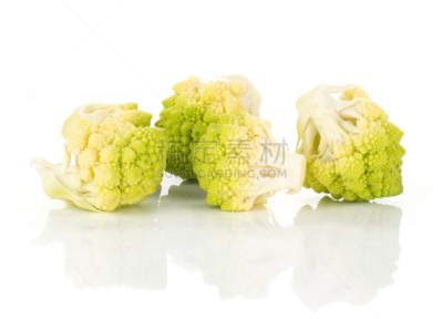 清新,白色,罗马花椰菜,绿色,分离着色,蔬菜,螺线,部分,背景分离,食品