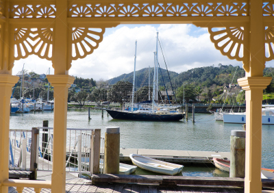 Whangarei marina and town basin heritage building.
