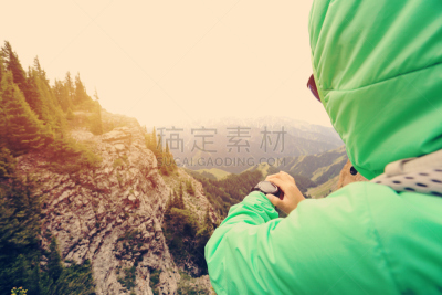 运动,海拔表,徒步旅行,山顶,表,天空,雪,古典式,检查,仅成年人