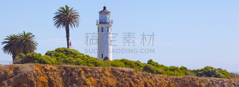火明湾灯塔,帕罗斯维德,自然,水平画幅,地形,无人,蓝色,全景,洛杉矶县,夏天