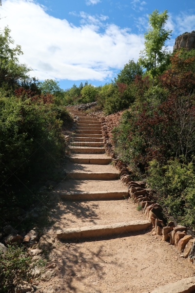 Stairway to rock of Solutré