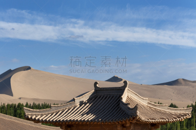 沙丘,风景,敦煌,中国,沙漠,高大的,水平画幅,形状,沙子,无人