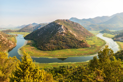 河流,黑山,风景,峡谷,山,海岸线,湖,在之间,一只动物,流动
