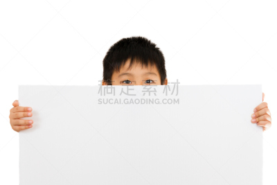 儿童,中国人,空白的,拿着,亚洲,白板,青少年,贺卡,留白,纯净