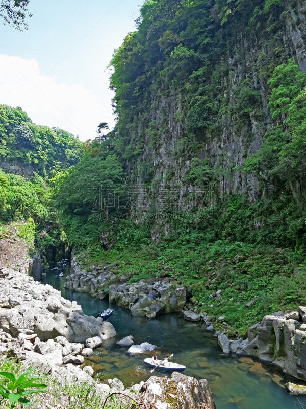 峡谷,珊瑚泉,宫崎县,玄武岩立柱,自然立柱,观光船,玄武岩,垂直画幅,水,天空