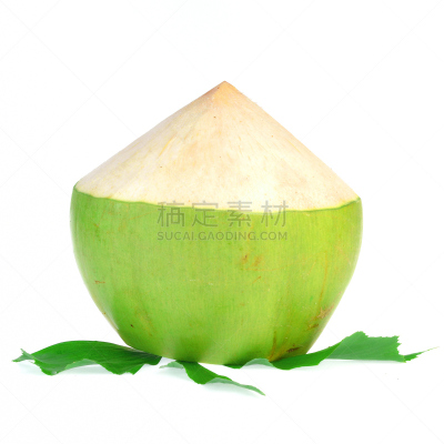 椰子,绿色,白色背景,分离着色,椰汁,素食,无人,果汁,夏天,异国情调