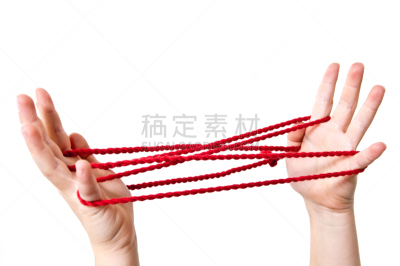 手,翻线游戏,红色,进行中,线绳,童年,绳子,嬉戏的,手指,开着的