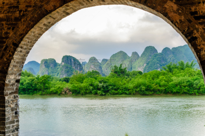 地形,喀斯特,漓江,水,天空,石灰石,旅行者,阳朔,都市风景,海滩