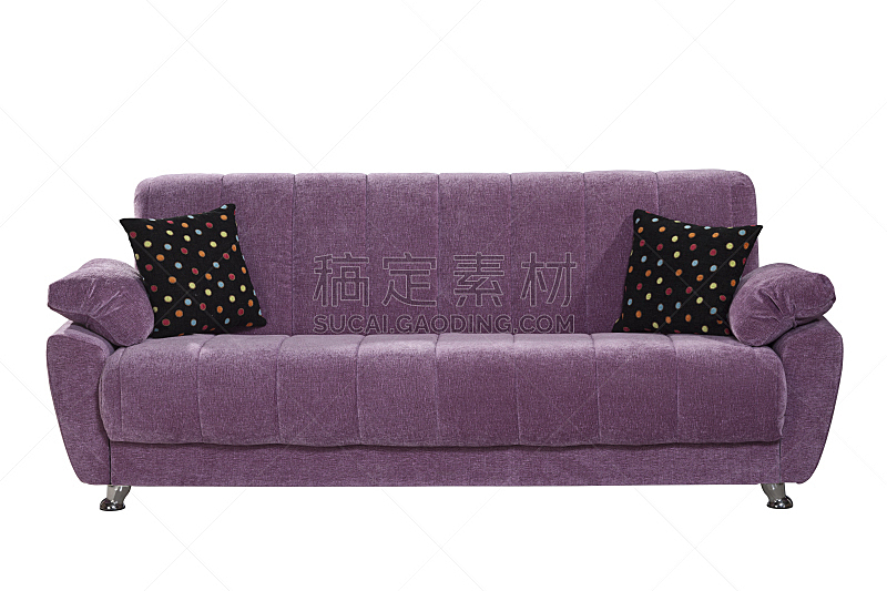 沙发,白色背景,分离着色,无人,正面视角,紫色,一个物体,全貌,家具,水平画幅