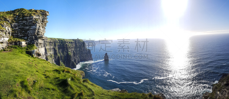 戈尔韦,无人机,克莱尔郡,莫赫断崖,风景,爱尔兰,地形,航拍视角,自然美,日落