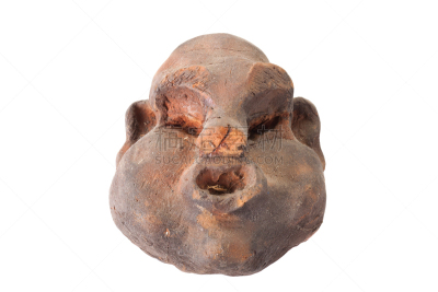 人的头部,粘土,玩具,分离着色,白色背景,灰尘,古典式,褐色,艺术,水平画幅