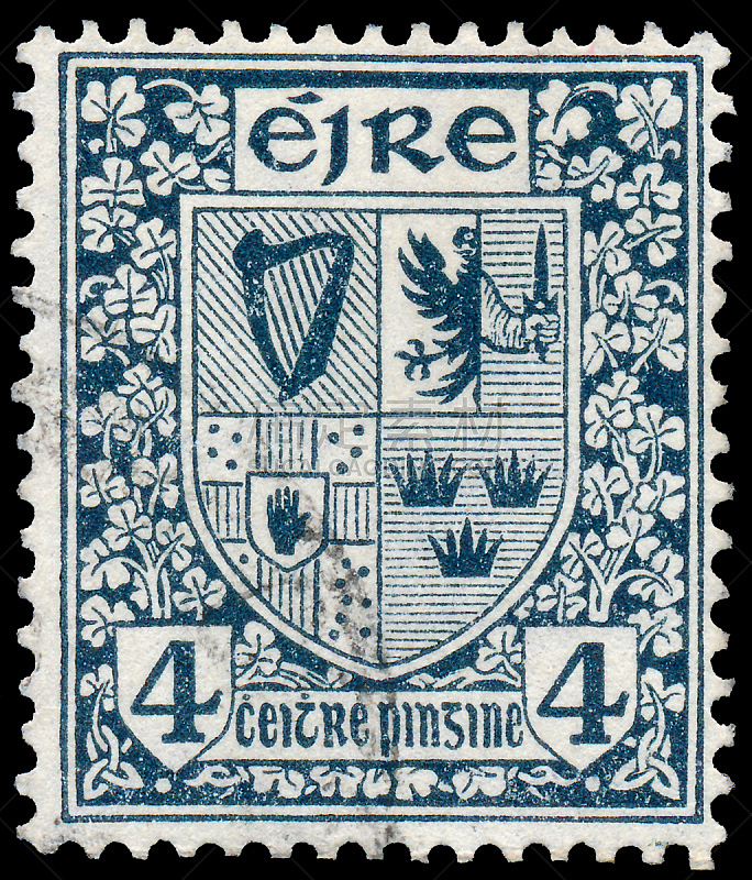 爱尔兰共和国,邮票,1922,邮戳,穿孔的,外套,信函,复古风格,古董,古典式