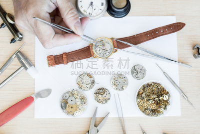 表,钟表匠,水平画幅,带子,珠宝,时间,金属,钟,工匠,准确