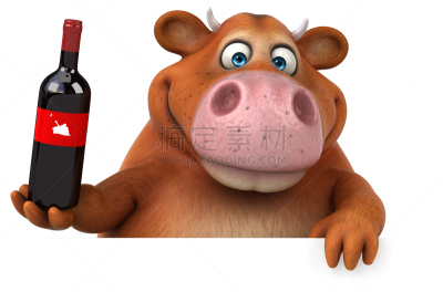 绘画插图,三维图形,乐趣,母牛,德奥普拉克高原,康塔勒,波尔多,葡萄酒,褐色,水平画幅