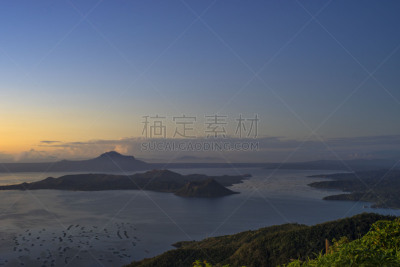 塔尔湖,火山,甲美地省,水平画幅,云,无人,菲律宾,早晨,户外,湖