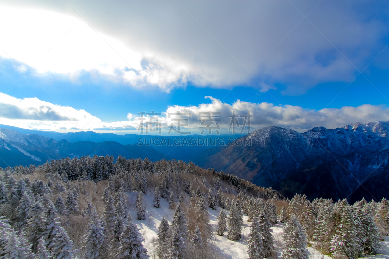 北,看风景,日本阿尔卑斯山脉,秋天,天空,美,度假胜地,水平画幅,雪,无人