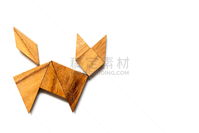 形状,猫,木制,谜题游戏,白色背景,留白,边框,艺术,水平画幅,进行中
