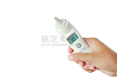 温度计,特写,白色背景,人,人的耳朵,分离着色,手牵手,美,温度,水平画幅