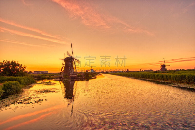 传统,小孩堤防,风景,荷兰,现代风车,农业,云景,风,环境,复古风格