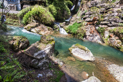 龙胜,温泉,小溪,公园,山,河床,健康水疗,桂林,滨水,度假胜地