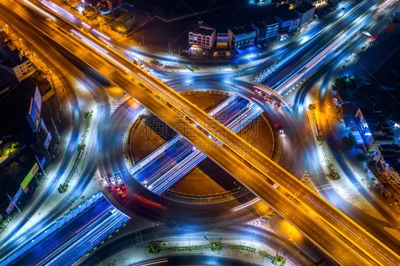 公路,夜晚,航拍视角,交通,商务,汽车,泰国,技术,路口,交通方式