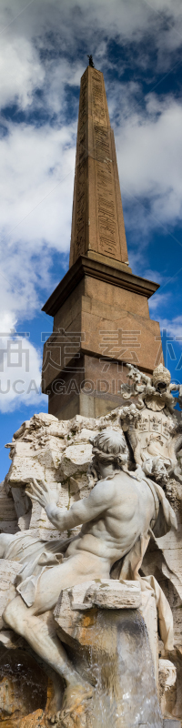 垂直画幅,四河喷泉,全景,建筑,无人,喷泉,饮水喷泉,广场,城市,方尖石塔