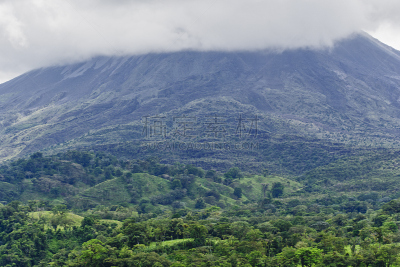 阿雷纳火山,火山,哥斯达黎加,枝繁叶茂,岩层,异国情调,美洲,烟,被抛弃的