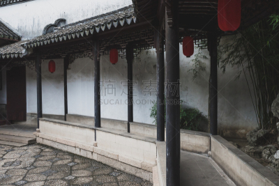 江苏省,同里,传统,著名景点,东亚,园林,瓦,屋顶,植物,户外