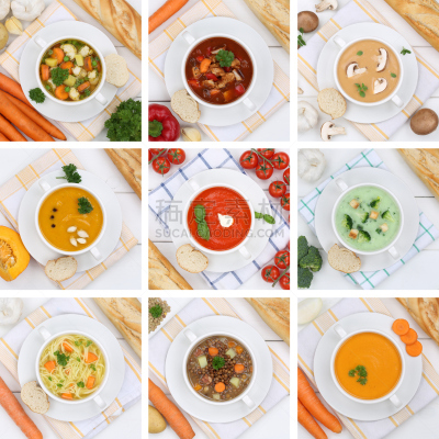 高视角,汤,蔬菜,西红柿,面条,餐具,合成图像,蔬菜汤,素食,面汤
