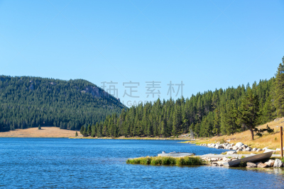湖,草地鹨,风景,水平画幅,无人,怀俄明,户外,美洲,山,松科