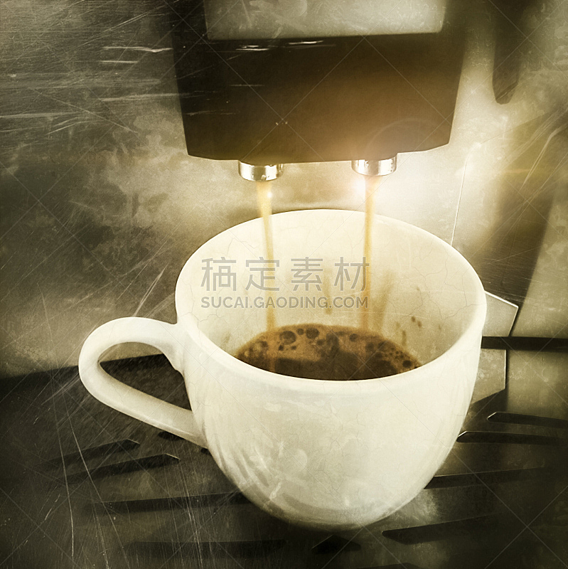 贺卡,咖啡机,垂直画幅,褐色,无人,古典式,咖啡,黑色,机器,白色