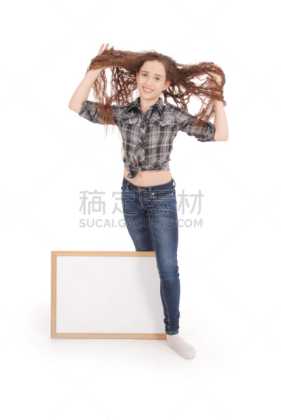 画框,女孩,垂直画幅,青少年,档案,想法,青年人,人的脸部,风景,边界