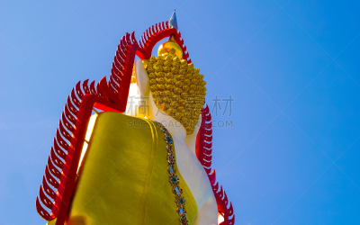 佛,泰国,太阳穴,女神,大屿山,2015年,户外,天空,雕像,东