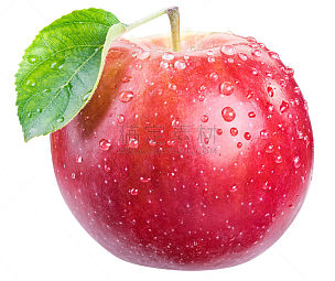 水,熟的,背景分离,水滴,红色,苹果,活页夹,水平画幅,绿色,水果