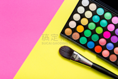 调色板,彩妆,化妆用品,魅力,眼影,华丽的,黄色,粉色,背景,时髦的