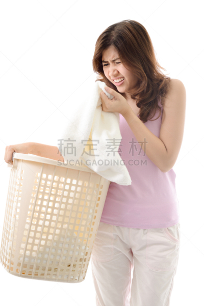篮子,女人,毛巾,垂直画幅,美,美人,仅成年人,家务,青年人,白色