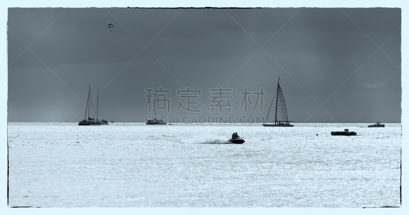 加勒比海,乐趣,菲利普斯堡,悬挂式滑翔运动,喷水推进艇,客船,水平画幅,无人,夏天,户外