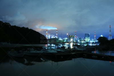 夜晚,工厂,工业区,水平画幅,无人,制造机器,户外,金属,光,工业