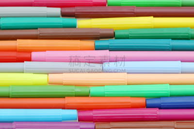 成一排,水笔,多色的,绘画插图,选择对焦,办公用品,褐色,艺术,水平画幅