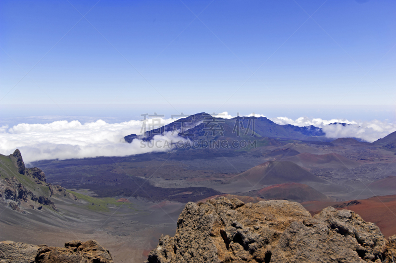 哈雷卡拉火山口,太平洋岛屿,云,火山岩,背景,火山渣锥,岩石,夏天,户外,火山