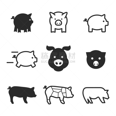 矢量,计算机图标,猪,银行,家猪,绘画插图,符号,家庭生活,计算机制图,计算机图形学