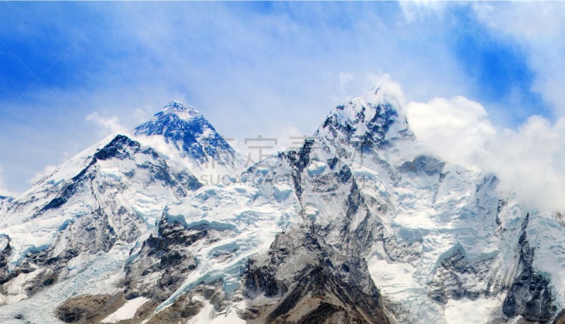 风景,在上面,山,珠穆朗玛峰,努子峰,坤布,雪,khumbu glacier,山脊,白色