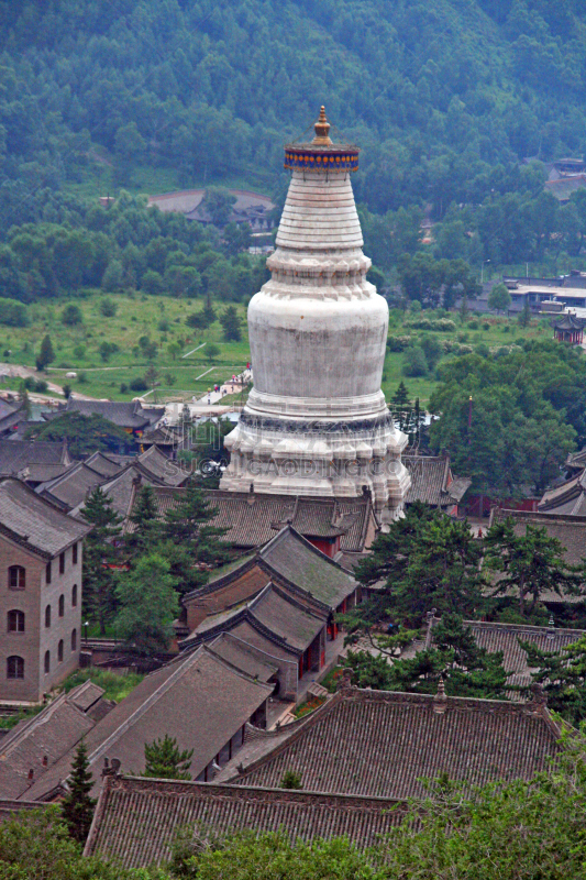 佛塔,寺庙,中国,白色,掸邦,五台山,chinese temple dog,山西省,垂直画幅,艺术