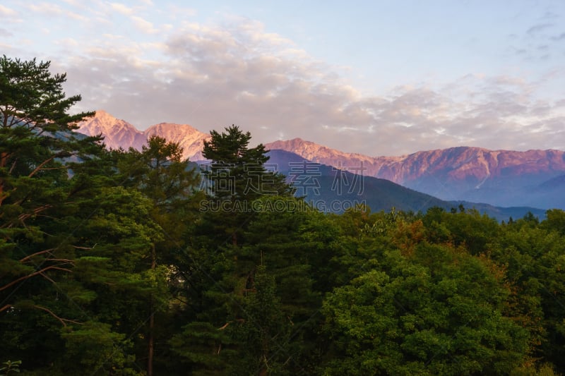 白马,红色,山,染料,长野县,山脊,野餐,云,著名景点,户外活动