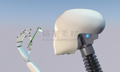 三维图形,拿着,自动的,绘画插图,雪花莲,男女通用,呼吸装置,电子人,人类形象,未来