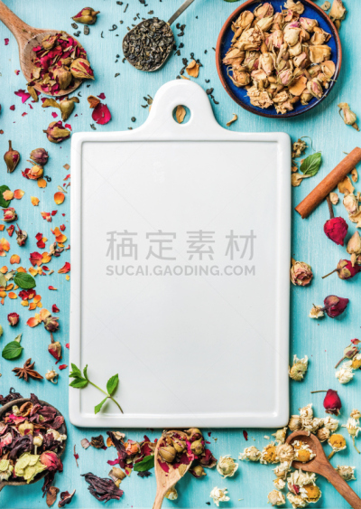 玫瑰,肉桂,甘菊,碗,汤匙,薄荷,干燥食品,垂直画幅,留白,边框