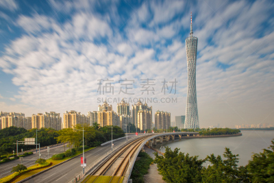广州,都市风光,太阳,白昼,办公室,水,水平画幅,铁轨轨道,交通,都市风景