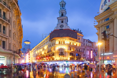 南京路,夜晚,夜市,新的,旅行者,商店,现代,夜生活,街道